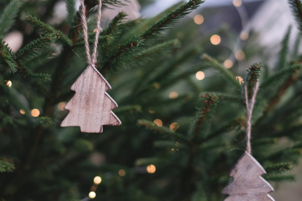 Christmas tree with lights and decorations